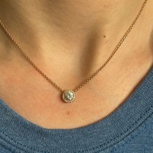 Pandora Sparkle Halo Necklace Rose Gold